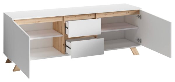 TV-Board VALENTIN weiß Eiche Nachbildung B/H/T: ca. 160x60x38 cm – Bild 5