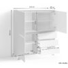 Highboard VALENTIN weiß Eiche Nachbildung B/H/T: ca. 120x142x38 cm – Bild 2