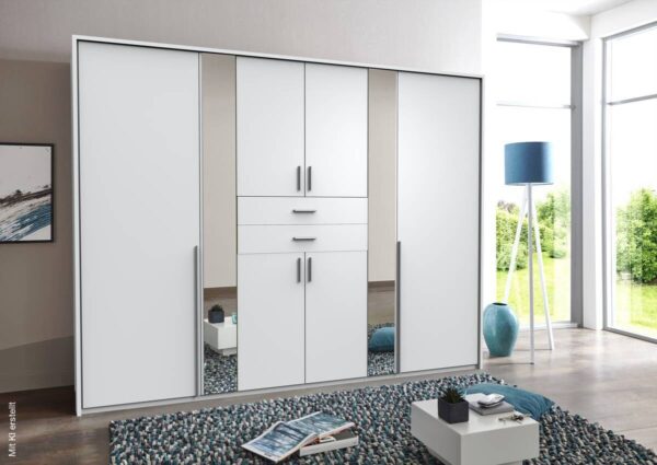 Kleiderschrank Vanea weiß B/H/T: ca. 270x210x58 cm Kleiderschrank Vanea weiß B/H/T: ca. 270x210x58 cm – Bild 3