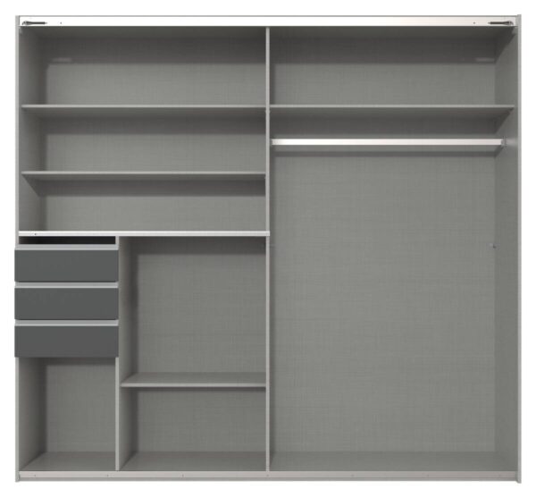 Schwebetürenschrank Bamberg Graphit Eiche Flagstaff Nachbildung B/H/T: ca. 180x198x65 cm Schwebetürenschrank Bamberg Graphit Eiche Flagstaff Nachbildung B/H/T: ca. 180x198x65 cm – Bild 3