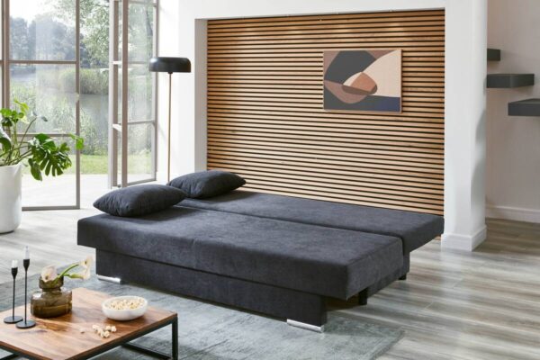 Schlafsofa Grenoble anthrazit Microfaser B/H/T: ca. 190x38x70 cm – Bild 3
