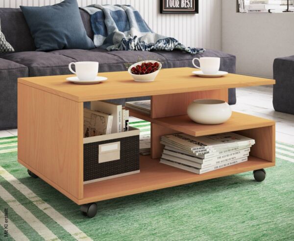 Couchtisch Stango buche Nachbildung B/H/T: ca. 80x40x50 cm – Bild 3