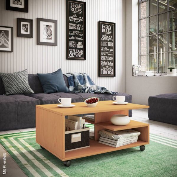 Couchtisch Stango buche Nachbildung B/H/T: ca. 80x40x50 cm – Bild 4