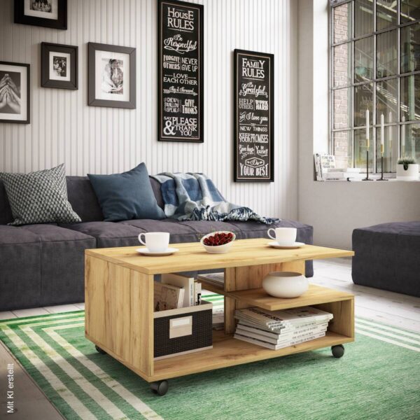 Couchtisch Stango Eiche Honig Nachbildung B/H/T: ca. 80x40x50 cm – Bild 4