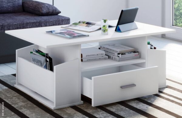 Couchtisch Junata weiß B/H/T: ca. 110x44x52 cm – Bild 3