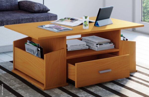 Couchtisch Junata buche Nachbildung B/H/T: ca. 110x44x52 cm Couchtisch Junata buche Nachbildung B/H/T: ca. 110x44x52 cm – Bild 3