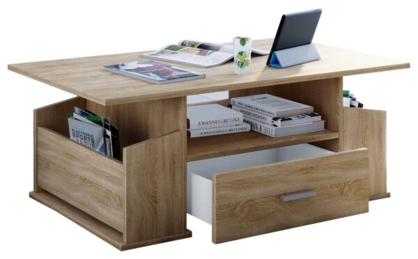 Couchtisch Junata Eiche Sonoma Nachbildung B/H/T: ca. 110x44x52 cm – Bild 2