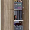 Schuhschrank Lona XXL Eiche Sonoma Nachbildung weiß B/H/T: ca. 70x182x39 cm – Bild 2