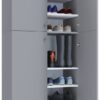 Schuhschrank Lona XXL grau weiß B/H/T: ca. 70x182x39 cm Schuhschrank Lona XXL grau weiß B/H/T: ca. 70x182x39 cm – Bild 2