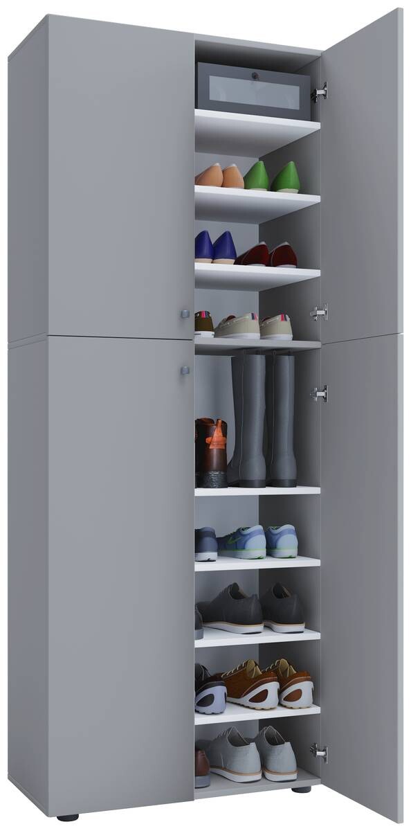 Schuhschrank Lona XXL grau weiß B/H/T: ca. 70x182x39 cm Schuhschrank Lona XXL grau weiß B/H/T: ca. 70x182x39 cm – Bild 2