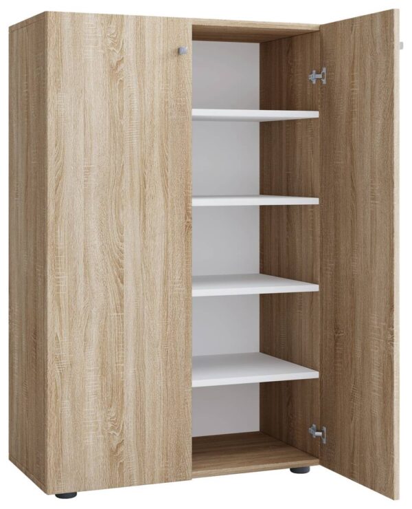 Schuhschrank Lona Eiche Sonoma Nachbildung weiß B/H/T: ca. 70x110x39 cm Schuhschrank Lona Eiche Sonoma Nachbildung weiß B/H/T: ca. 70x110x39 cm – Bild 2
