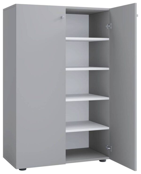Schuhschrank Lona grau weiß B/H/T: ca. 70x110x39 cm – Bild 2