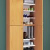 Schuhschrank Lona buche Nachbildung weiß B/H/T: ca. 70x223x39 cm Schuhschrank Lona buche Nachbildung weiß B/H/T: ca. 70x223x39 cm – Bild 2