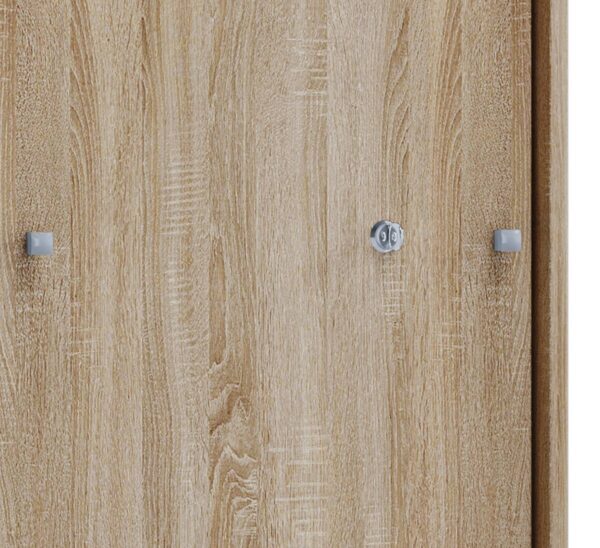 Büroschrank Lona XL mit Schiebetüren Eiche Sonoma Nachbildung weiß B/H/T: ca. 70x110x37 cm – Bild 2