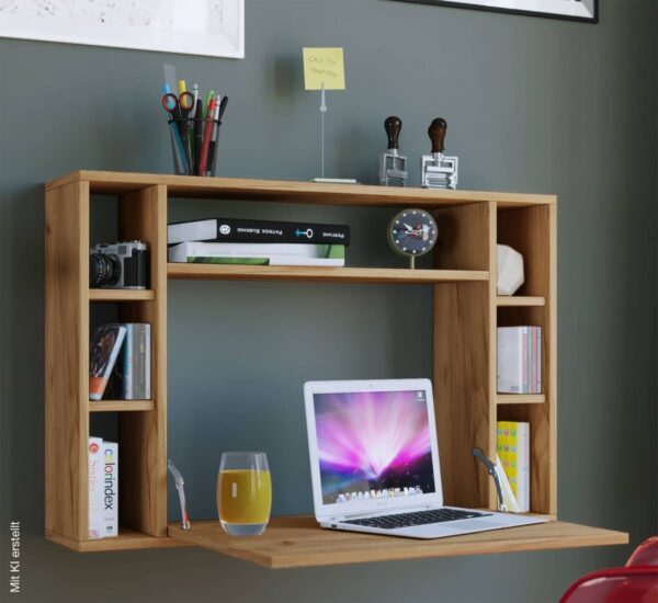 Computertisch Wandila Eiche Honig Nachbildung B/H/T: ca. 90x60x20 cm – Bild 3
