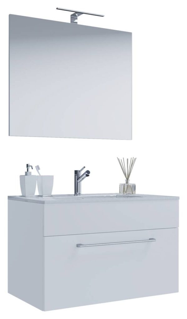 Waschplatz 3tlg-Badinos weiß B/H/T: ca. 60x50x46 cm – Bild 2