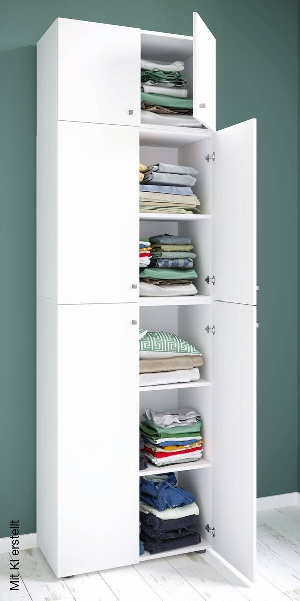 Kleiderschrank Lona weiß B/H/T: ca. 70x223x39 cm – Bild 2