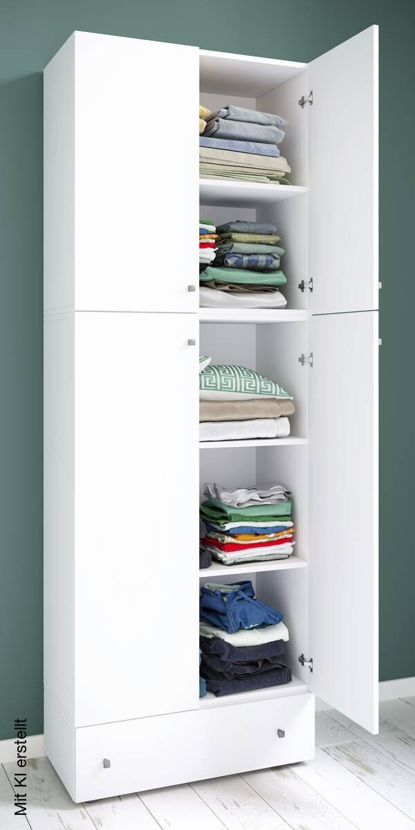 Kleiderschrank Lona weiß B/H/T: ca. 70x200x39 cm – Bild 2