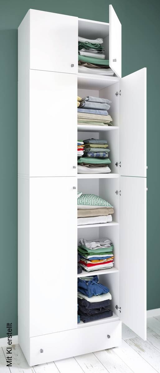 Kleiderschrank Lona weiß B/H/T: ca. 70x240x39 cm – Bild 2
