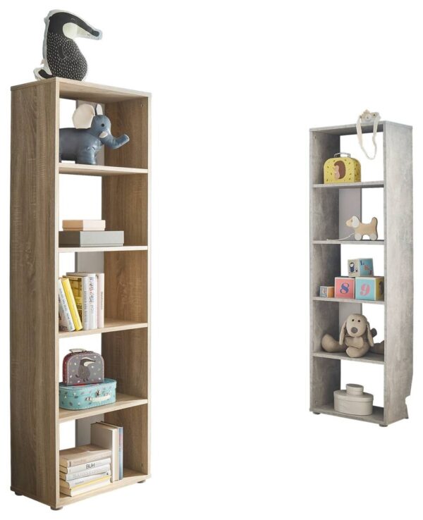 Regal Small Back Eiche Sonoma Nachbildung weiß B/H/T: ca. 50x165x30 cm – Bild 2