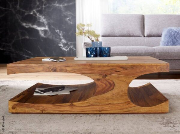 Couchtisch braun B/H/T: ca. 118x38x70 cm – Bild 3