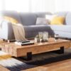 Couchtisch braun B/H/T: ca. 130x25x59 cm – Bild 2