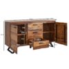 Sideboard rosenholz Nachbildung B/H/T: ca. 145x82x45 cm – Bild 4
