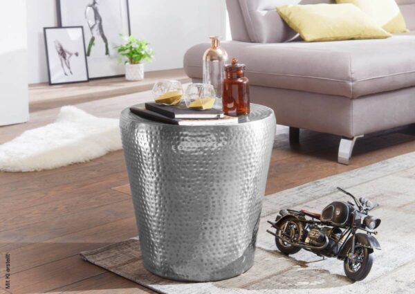 Beistelltisch silber Aluminium B/H/T: ca. 41x41x41 cm – Bild 3