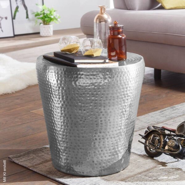 Beistelltisch silber Aluminium B/H/T: ca. 41x41x41 cm – Bild 4