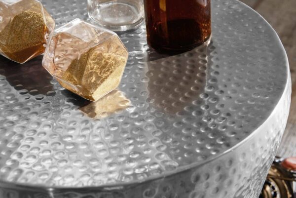 Beistelltisch silber Aluminium B/H/T: ca. 41x41x41 cm – Bild 5