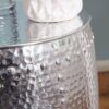 Beistelltisch silber Aluminium B/H/T: ca. 42x49x42 cm – Bild 2