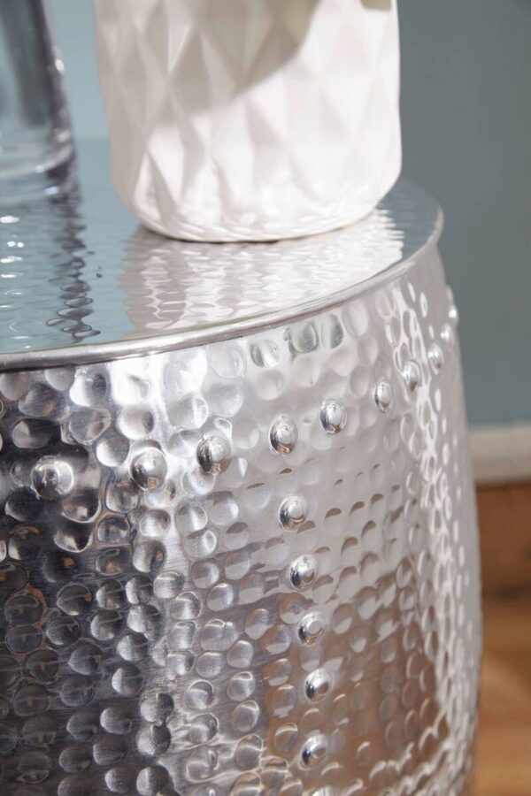 Beistelltisch silber Aluminium B/H/T: ca. 42x49x42 cm – Bild 2