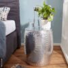 Beistelltisch silber Aluminium B/H/T: ca. 42x49x42 cm – Bild 3