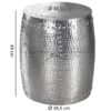 Beistelltisch silber Aluminium B/H/T: ca. 42x49x42 cm – Bild 4