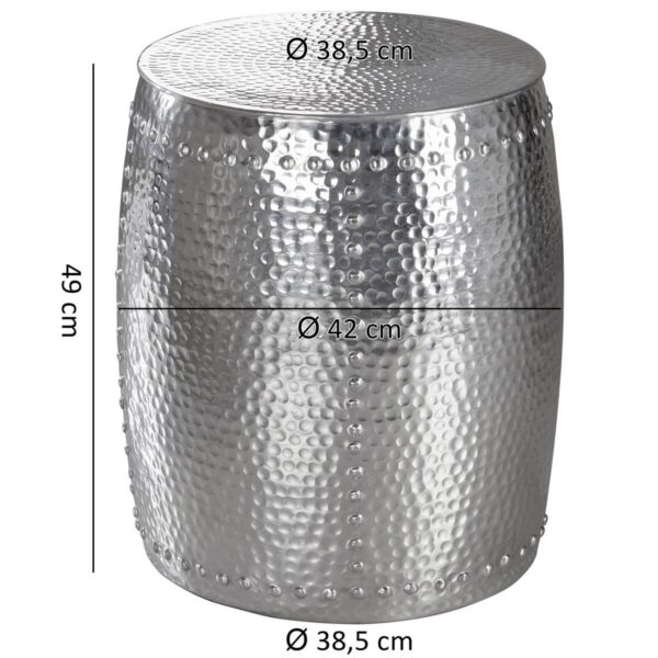 Beistelltisch silber Aluminium B/H/T: ca. 42x49x42 cm – Bild 4