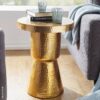Beistelltisch gold Aluminium B/H/T: ca. 43x59x43 cm – Bild 5