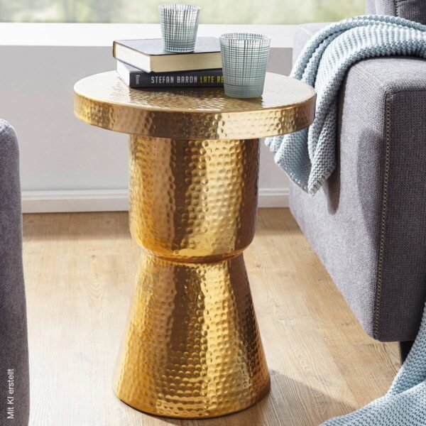 Beistelltisch gold Aluminium B/H/T: ca. 43x59x43 cm – Bild 5