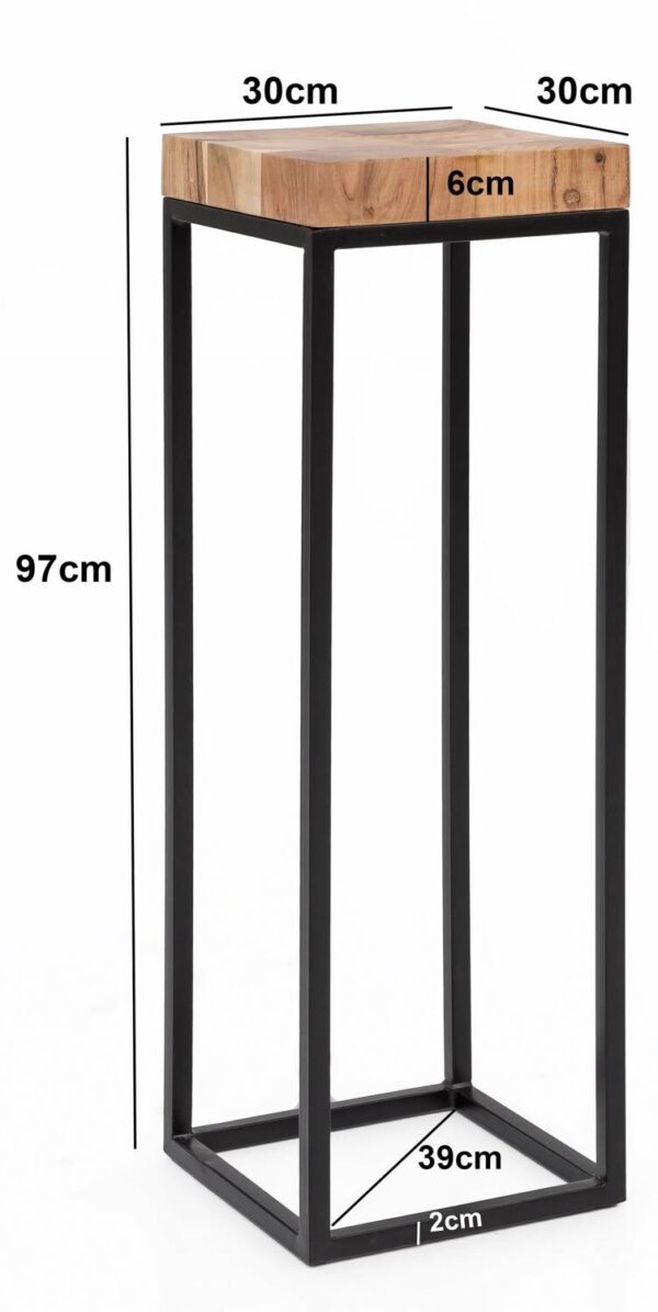 Beistelltisch braun Holz B/H/T: ca. 30x97x30 cm – Bild 2