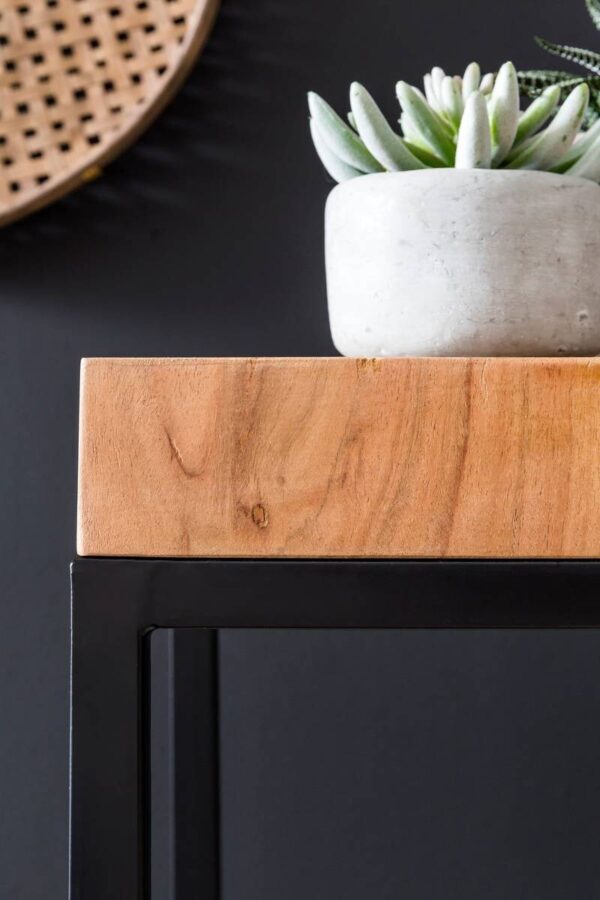 Beistelltisch braun Holz B/H/T: ca. 30x97x30 cm – Bild 3