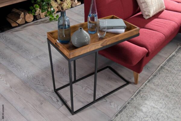Beistelltisch rosenholz Nachbildung Holz B/H/T: ca. 70x65x34 cm – Bild 3