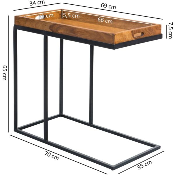 Beistelltisch rosenholz Nachbildung Holz B/H/T: ca. 70x65x34 cm – Bild 4