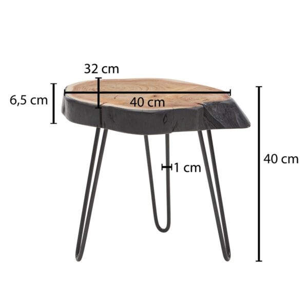 Beistelltisch braun Holz B/H/T: ca. 40x40x32 cm Beistelltisch braun Holz B/H/T: ca. 40x40x32 cm – Bild 5