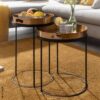 Beistelltisch 2er-Set. gold Metall B/H/T: ca. 38x45x38 cm – Bild 3