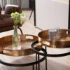 Beistelltisch 2er-Set. gold Metall B/H/T: ca. 38x45x38 cm – Bild 4