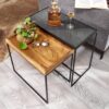 Beistelltisch 2er-Set. braun Holz B/H/T: ca. 60x50x30 cm Beistelltisch 2er-Set. braun Holz B/H/T: ca. 60x50x30 cm – Bild 2