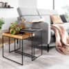 Beistelltisch 2er-Set. braun Holz B/H/T: ca. 60x50x30 cm Beistelltisch 2er-Set. braun Holz B/H/T: ca. 60x50x30 cm – Bild 5