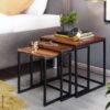 Beistelltisch 3er-Set. rosenholz Holz B/H/T: ca. 40x42x40 cm Beistelltisch 3er-Set. rosenholz Holz B/H/T: ca. 40x42x40 cm – Bild 2