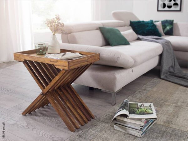 Beistelltisch rosenholz Holz B/H/T: ca. 60x57x40 cm – Bild 3