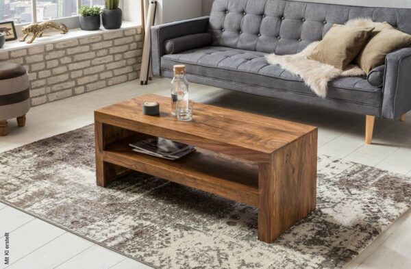 Couchtisch braun B/H/T: ca. 110x45x45 cm – Bild 3