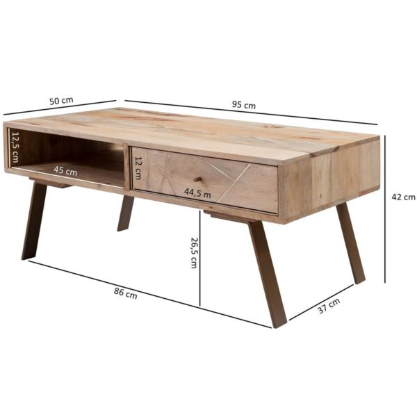 Couchtisch braun B/H/T: ca. 95x42x50 cm Couchtisch braun B/H/T: ca. 95x42x50 cm – Bild 2